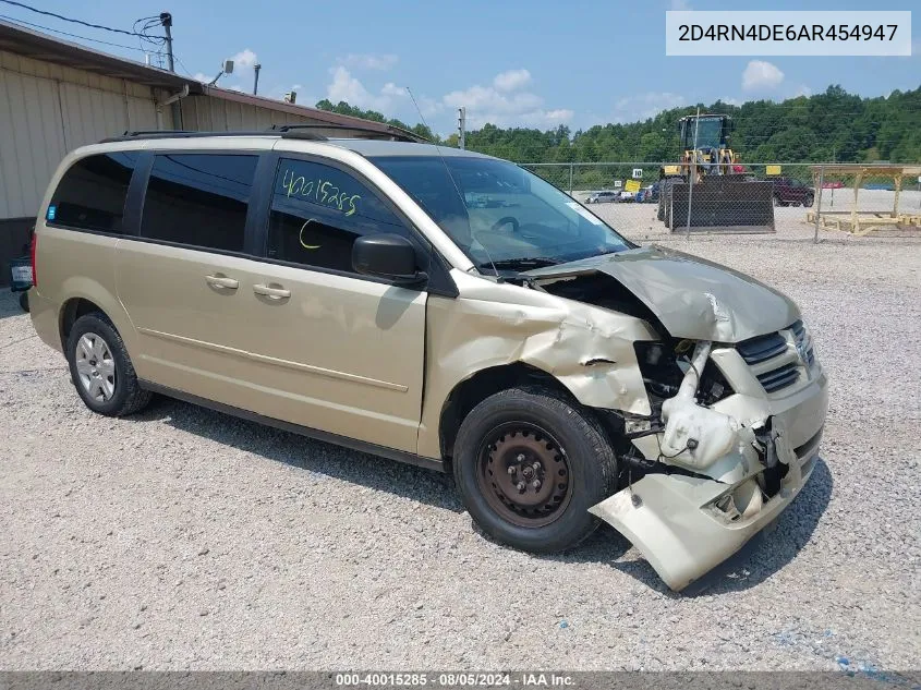 2010 Dodge Grand Caravan Se VIN: 2D4RN4DE6AR454947 Lot: 40015285