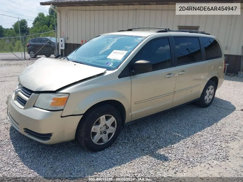 2010 Dodge Grand Caravan Se VIN: 2D4RN4DE6AR454947 Lot: 40015285