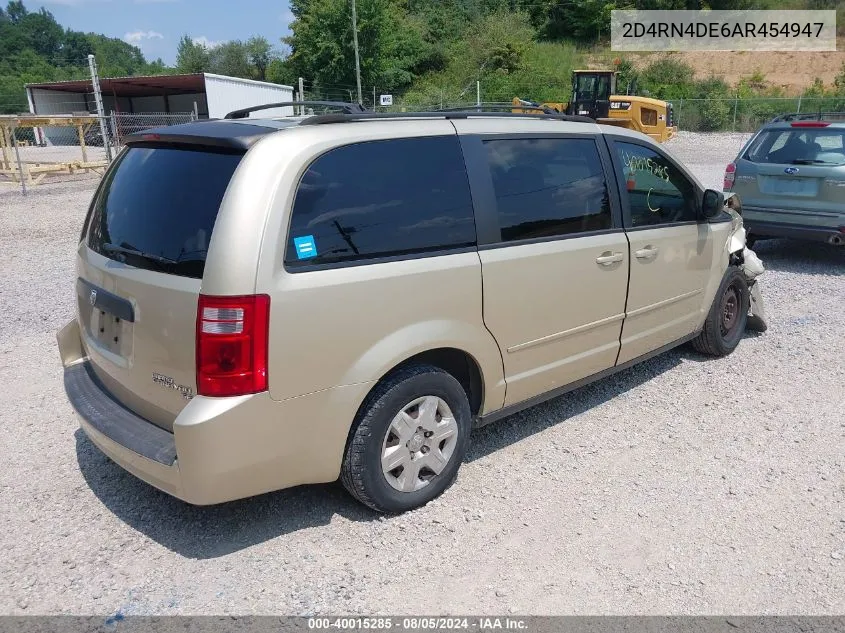 2010 Dodge Grand Caravan Se VIN: 2D4RN4DE6AR454947 Lot: 40015285