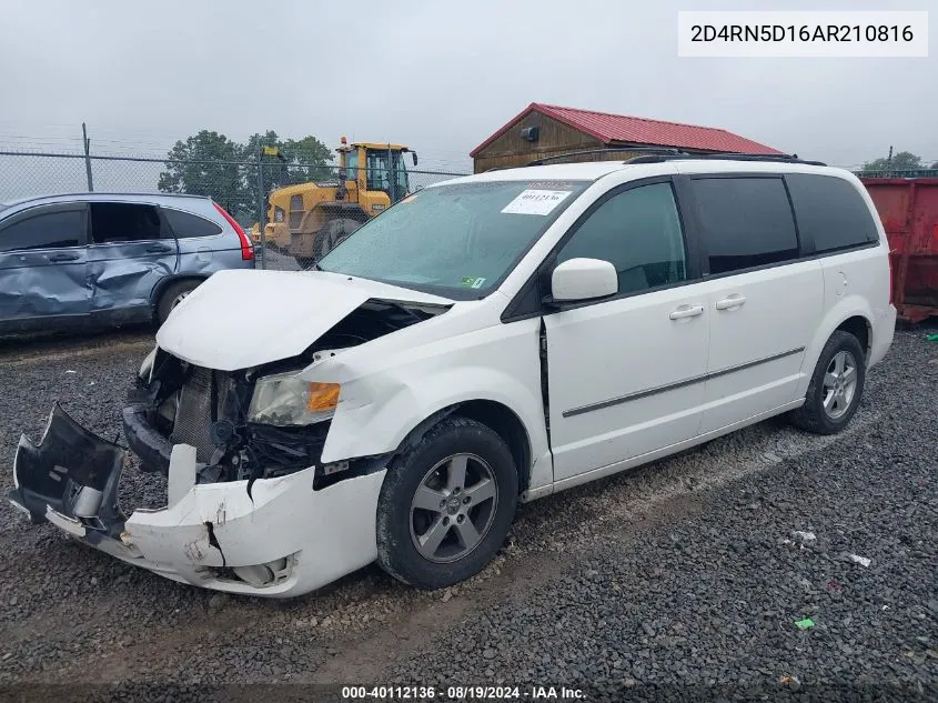 2010 Dodge Grand Caravan Sxt VIN: 2D4RN5D16AR210816 Lot: 40112136