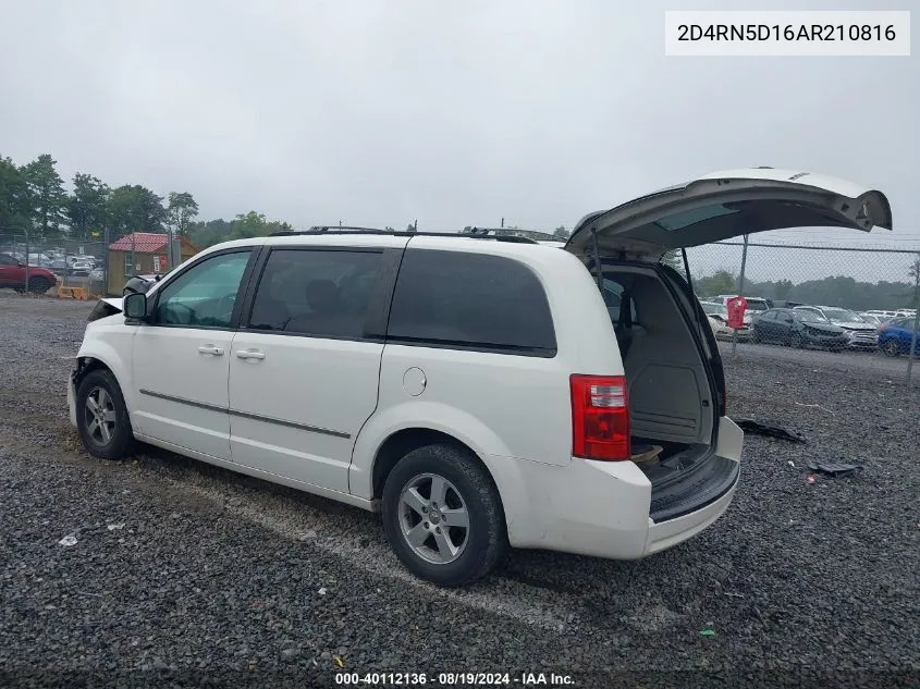 2D4RN5D16AR210816 2010 Dodge Grand Caravan Sxt