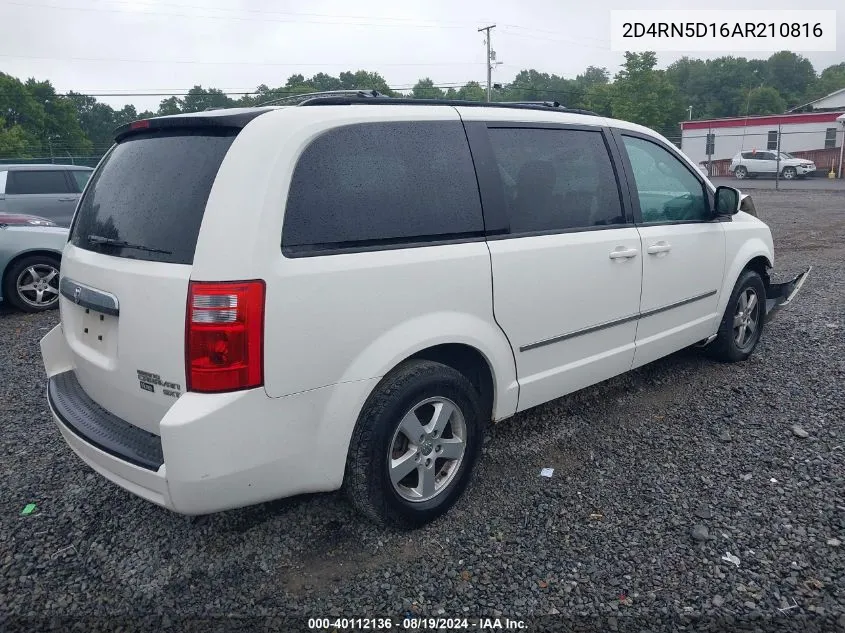 2010 Dodge Grand Caravan Sxt VIN: 2D4RN5D16AR210816 Lot: 40112136