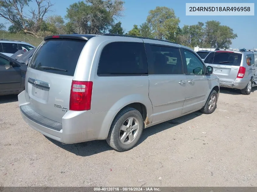 2010 Dodge Grand Caravan Sxt VIN: 2D4RN5D18AR496958 Lot: 40120716