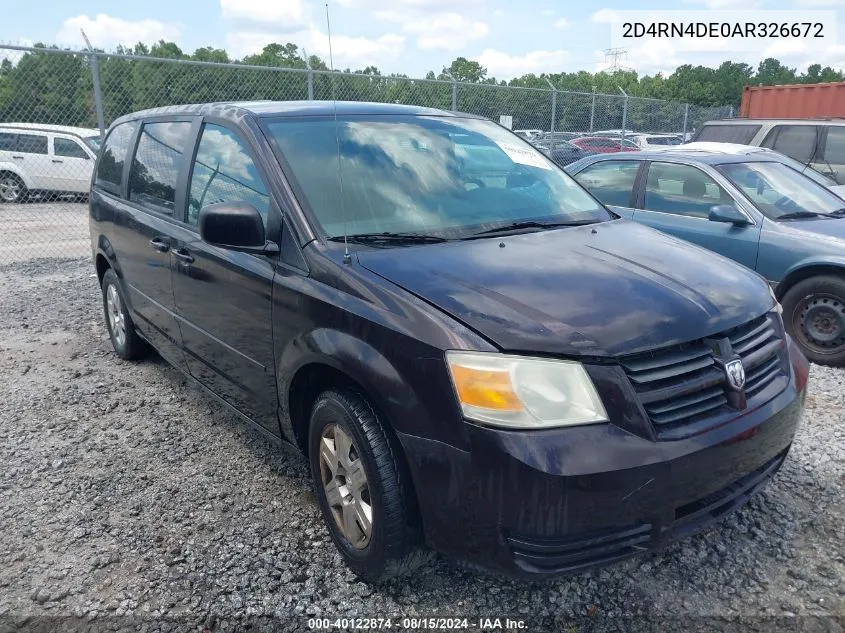 2010 Dodge Grand Caravan Se VIN: 2D4RN4DE0AR326672 Lot: 40122874