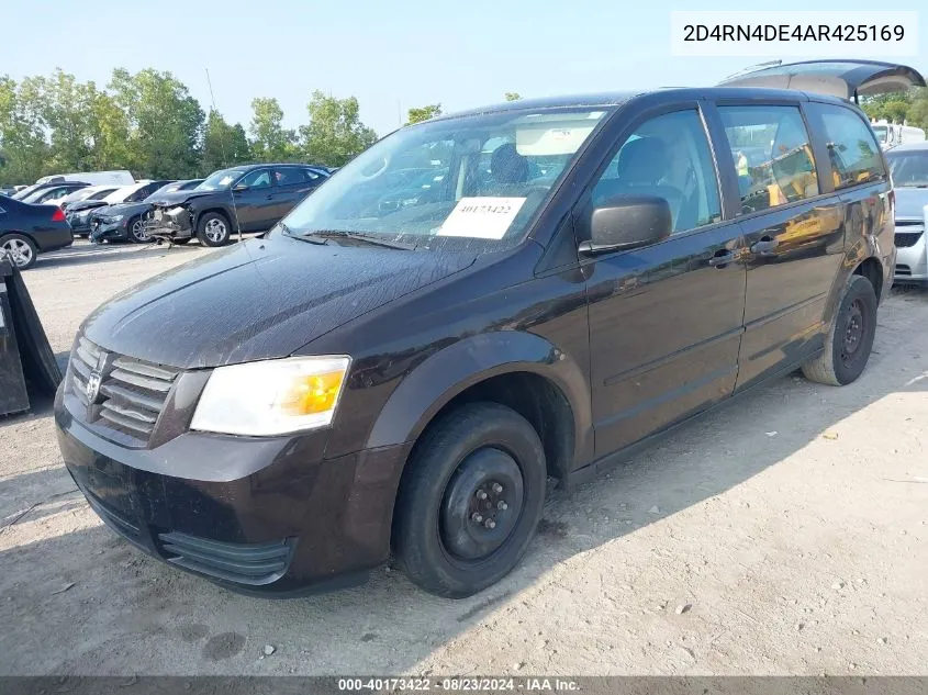 2010 Dodge Grand Caravan Se VIN: 2D4RN4DE4AR425169 Lot: 40173422