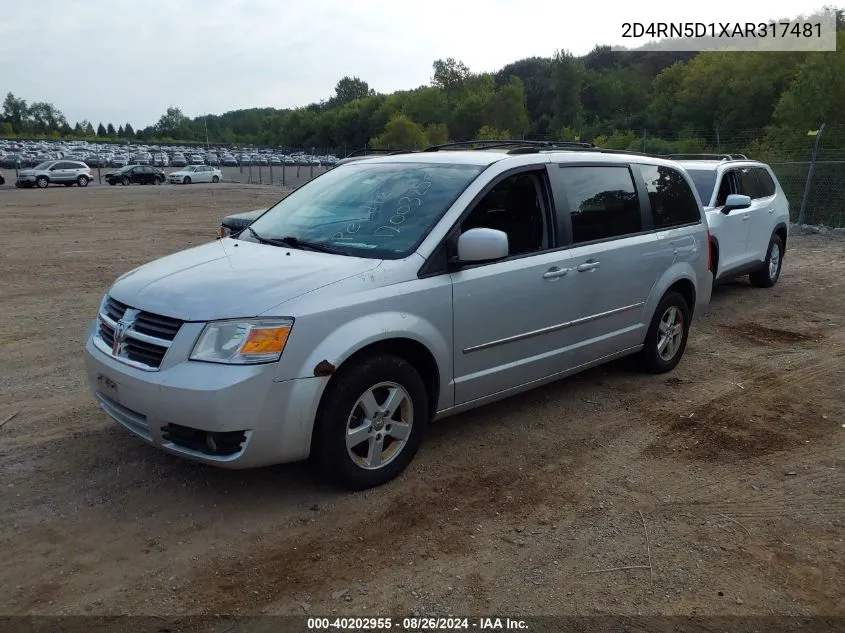 2D4RN5D1XAR317481 2010 Dodge Grand Caravan Sxt