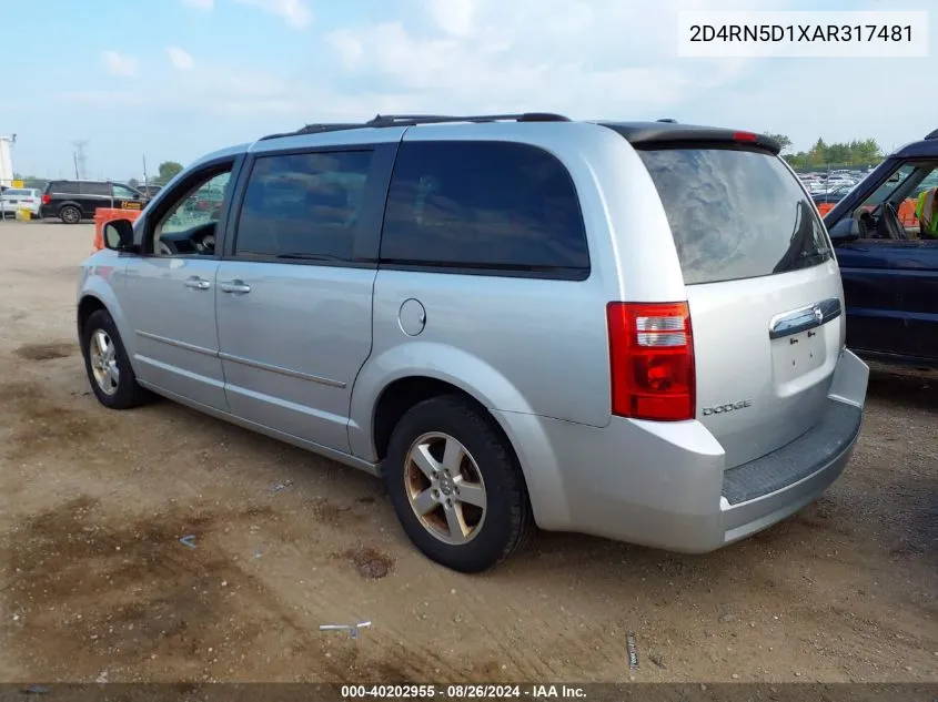 2010 Dodge Grand Caravan Sxt VIN: 2D4RN5D1XAR317481 Lot: 40202955