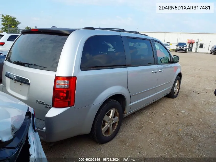 2D4RN5D1XAR317481 2010 Dodge Grand Caravan Sxt