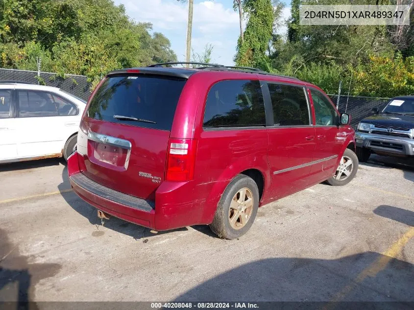 2010 Dodge Grand Caravan Sxt VIN: 2D4RN5D1XAR489347 Lot: 40208048