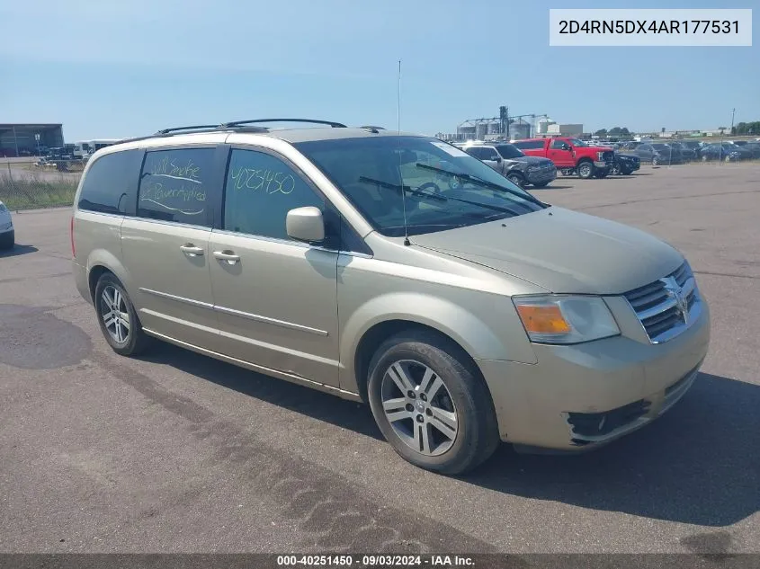 2010 Dodge Grand Caravan Sxt VIN: 2D4RN5DX4AR177531 Lot: 40251450