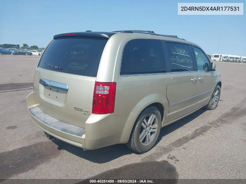 2010 Dodge Grand Caravan Sxt VIN: 2D4RN5DX4AR177531 Lot: 40251450