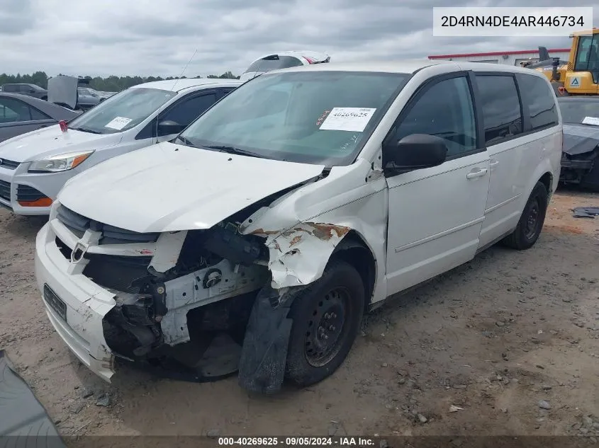 2010 Dodge Grand Caravan Se VIN: 2D4RN4DE4AR446734 Lot: 40269625