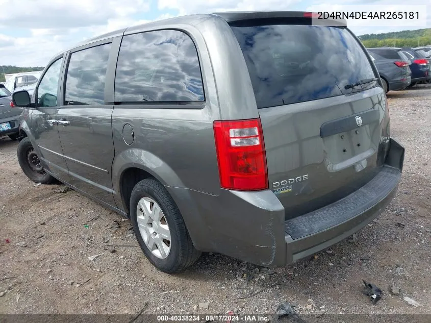 2010 Dodge Grand Caravan Se VIN: 2D4RN4DE4AR265181 Lot: 40338234