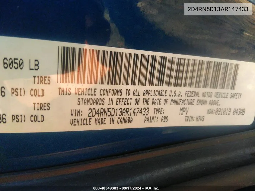 2D4RN5D13AR147433 2010 Dodge Grand Caravan Sxt