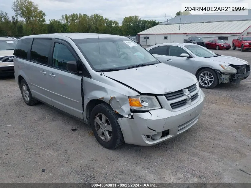 2010 Dodge Grand Caravan Se VIN: 2D4RN4DE2AR219994 Lot: 40349831