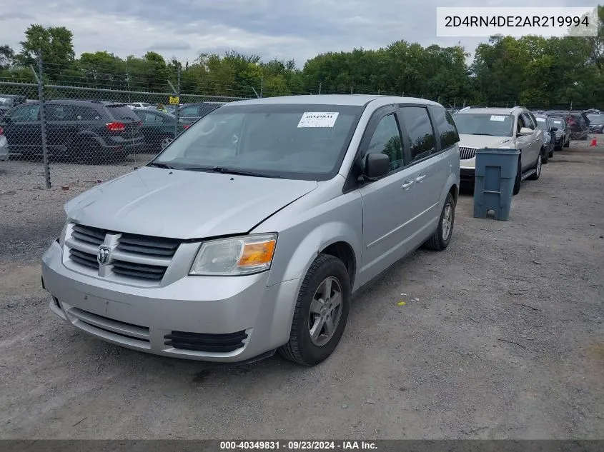 2010 Dodge Grand Caravan Se VIN: 2D4RN4DE2AR219994 Lot: 40349831