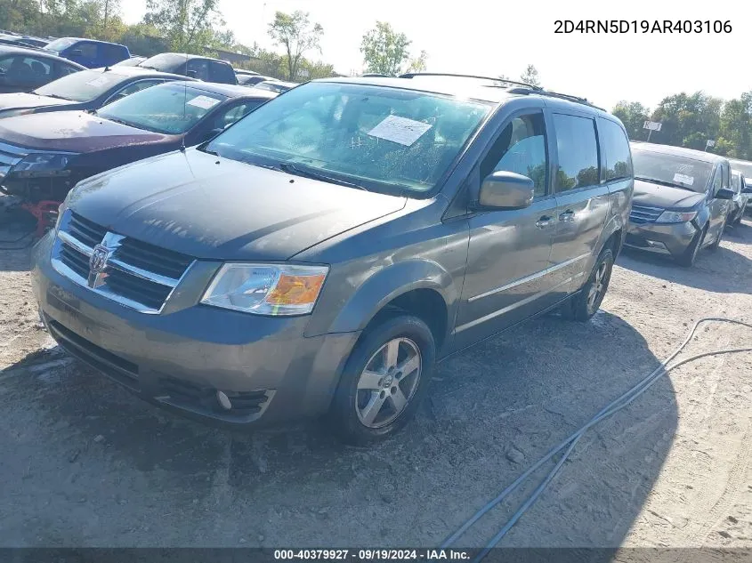 2010 Dodge Grand Caravan Sxt VIN: 2D4RN5D19AR403106 Lot: 40379927