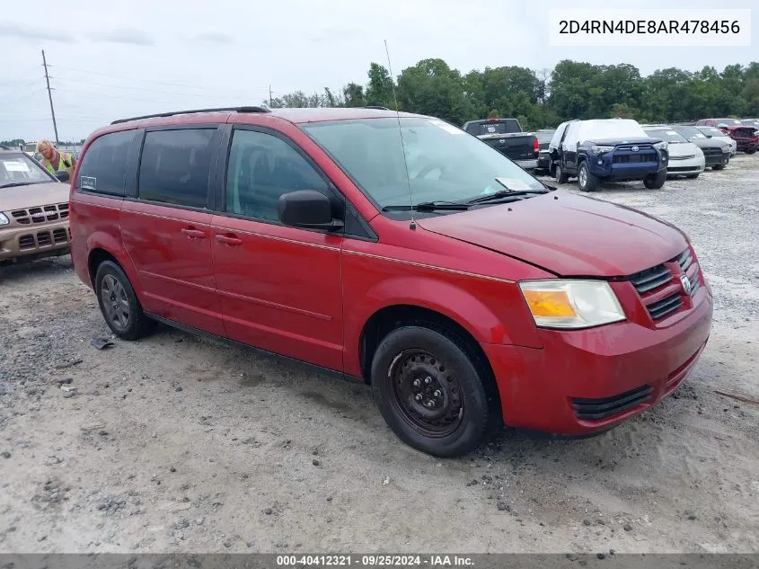 2010 Dodge Grand Caravan Se VIN: 2D4RN4DE8AR478456 Lot: 40412321