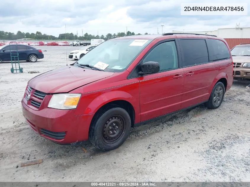 2010 Dodge Grand Caravan Se VIN: 2D4RN4DE8AR478456 Lot: 40412321