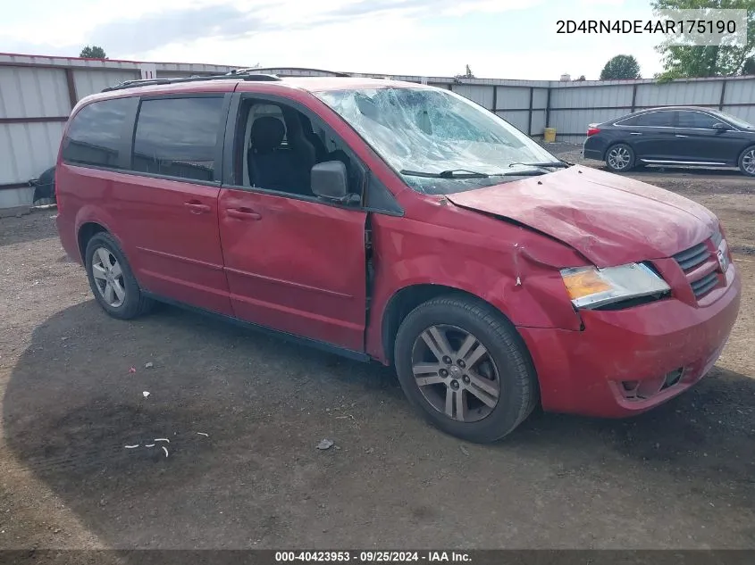 2010 Dodge Grand Caravan Se VIN: 2D4RN4DE4AR175190 Lot: 40423953