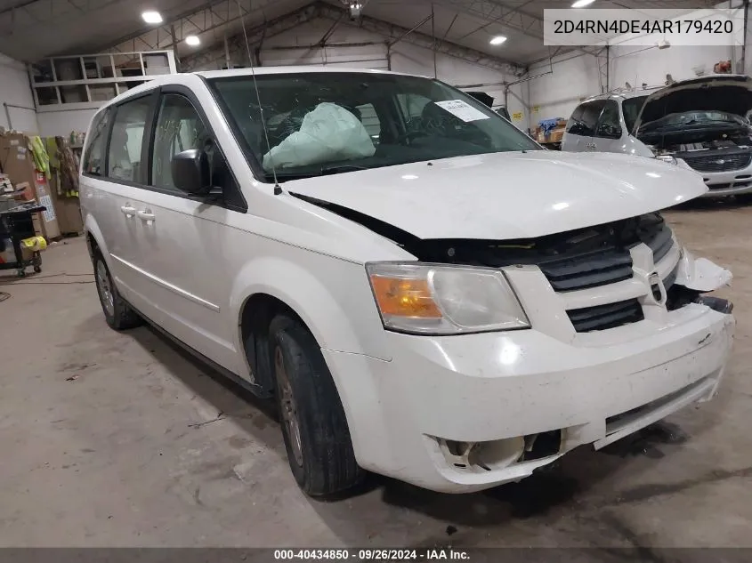 2010 Dodge Grand Caravan Se VIN: 2D4RN4DE4AR179420 Lot: 40434850