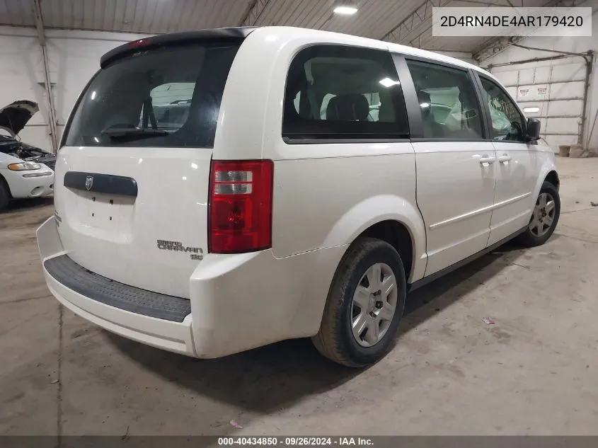 2010 Dodge Grand Caravan Se VIN: 2D4RN4DE4AR179420 Lot: 40434850