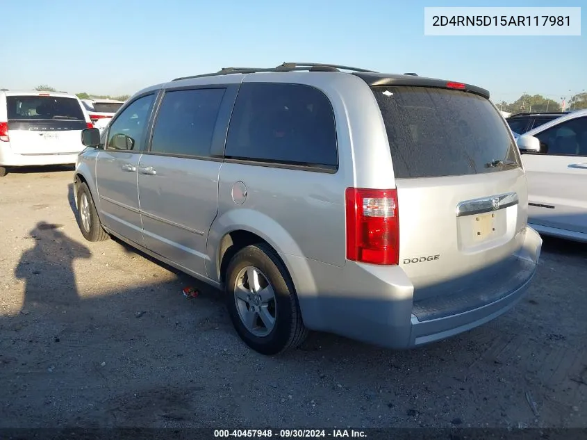 2010 Dodge Grand Caravan Sxt VIN: 2D4RN5D15AR117981 Lot: 40457948