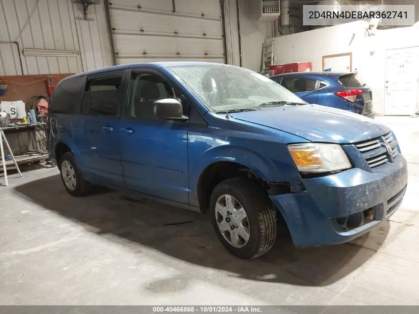 2010 Dodge Grand Caravan Se VIN: 2D4RN4DE8AR362741 Lot: 40466868