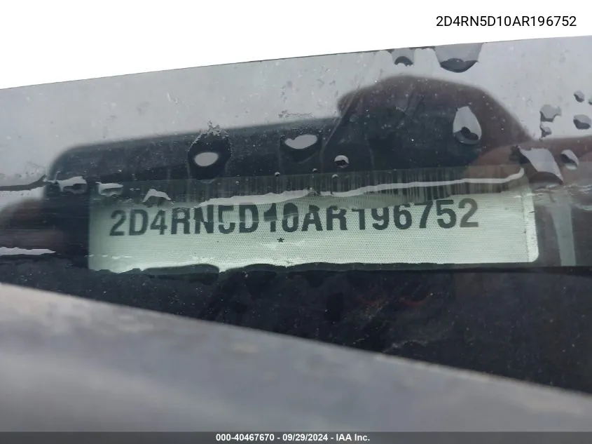 2D4RN5D10AR196752 2010 Dodge Grand Caravan Sxt