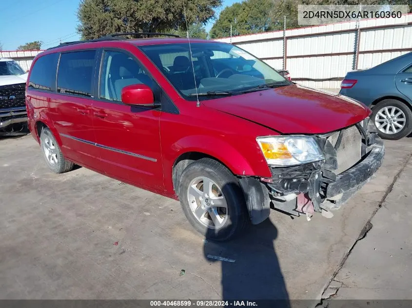 2010 Dodge Grand Caravan Sxt VIN: 2D4RN5DX6AR160360 Lot: 40468599