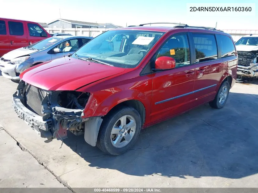 2010 Dodge Grand Caravan Sxt VIN: 2D4RN5DX6AR160360 Lot: 40468599