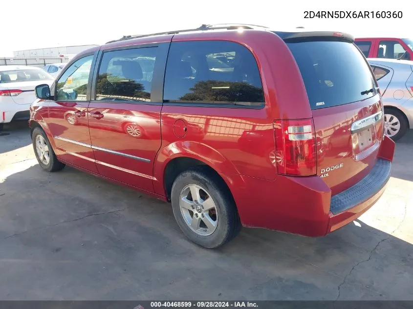 2010 Dodge Grand Caravan Sxt VIN: 2D4RN5DX6AR160360 Lot: 40468599