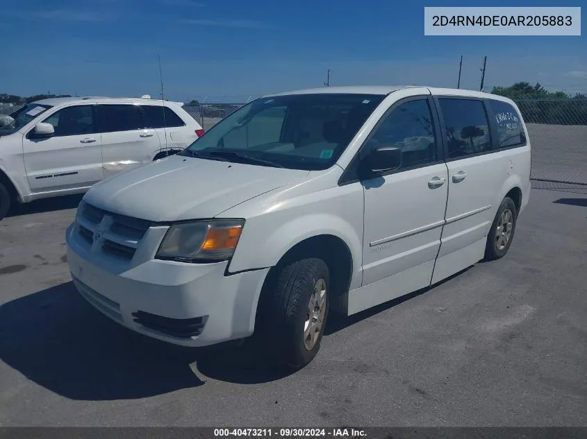 2010 Dodge Grand Caravan Se VIN: 2D4RN4DE0AR205883 Lot: 40473211