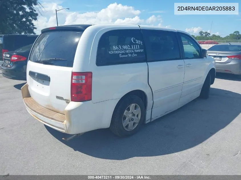 2010 Dodge Grand Caravan Se VIN: 2D4RN4DE0AR205883 Lot: 40473211