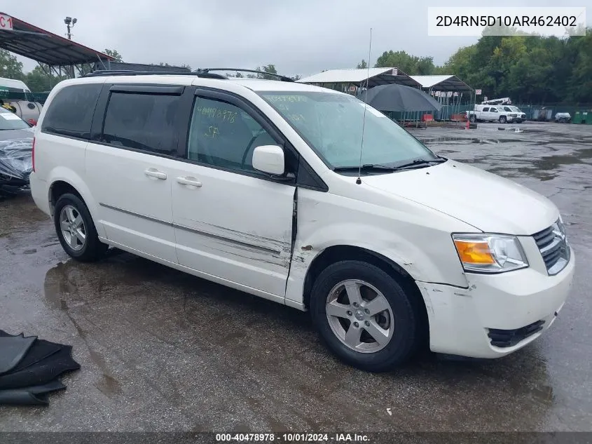 2010 Dodge Grand Caravan Sxt VIN: 2D4RN5D10AR462402 Lot: 40478978