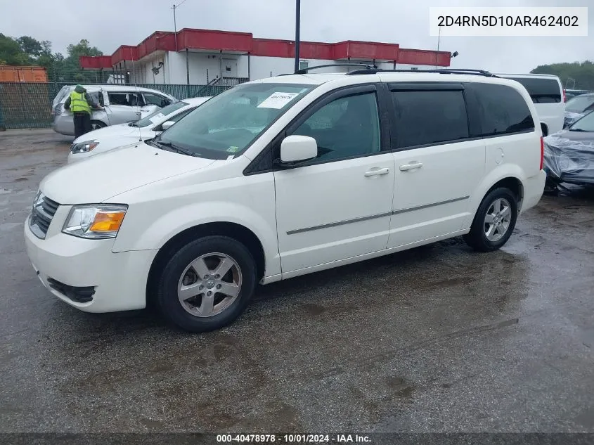 2010 Dodge Grand Caravan Sxt VIN: 2D4RN5D10AR462402 Lot: 40478978