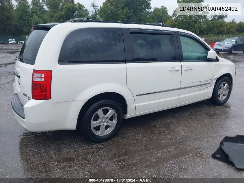 2010 Dodge Grand Caravan Sxt VIN: 2D4RN5D10AR462402 Lot: 40478978