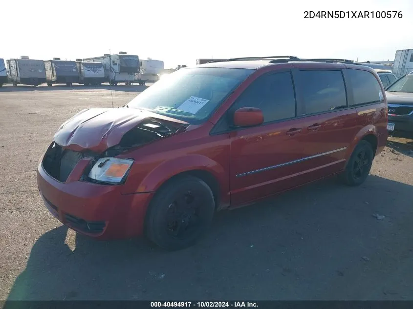 2010 Dodge Grand Caravan Sxt VIN: 2D4RN5D1XAR100576 Lot: 40494917