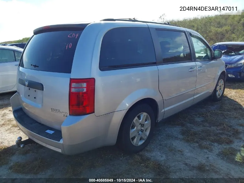 2010 Dodge Grand Caravan Se VIN: 2D4RN4DE3AR147011 Lot: 40585849