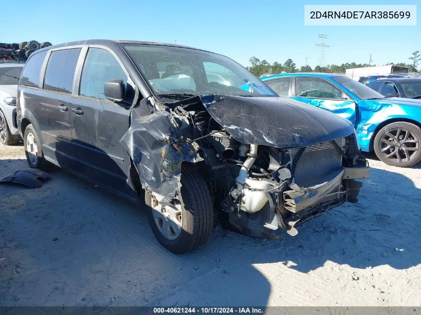 2010 Dodge Grand Caravan Se VIN: 2D4RN4DE7AR385699 Lot: 40621244