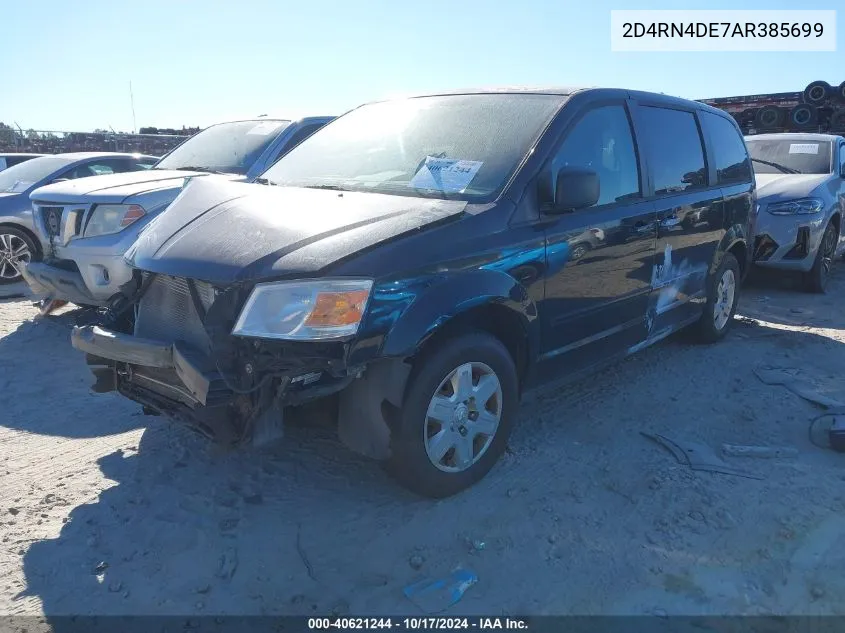 2010 Dodge Grand Caravan Se VIN: 2D4RN4DE7AR385699 Lot: 40621244