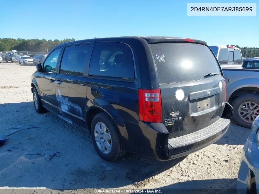 2010 Dodge Grand Caravan Se VIN: 2D4RN4DE7AR385699 Lot: 40621244