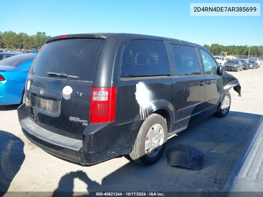 2010 Dodge Grand Caravan Se VIN: 2D4RN4DE7AR385699 Lot: 40621244