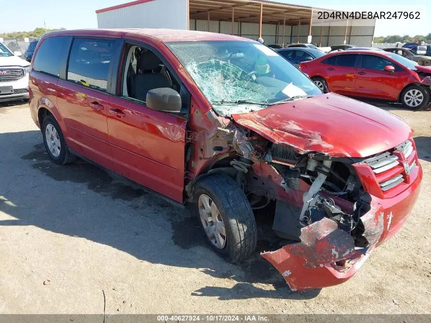 2010 Dodge Grand Caravan Se VIN: 2D4RN4DE8AR247962 Lot: 40627924