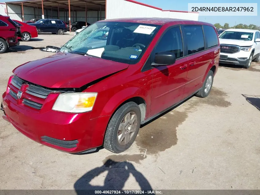 2010 Dodge Grand Caravan Se VIN: 2D4RN4DE8AR247962 Lot: 40627924