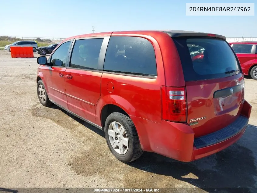 2010 Dodge Grand Caravan Se VIN: 2D4RN4DE8AR247962 Lot: 40627924