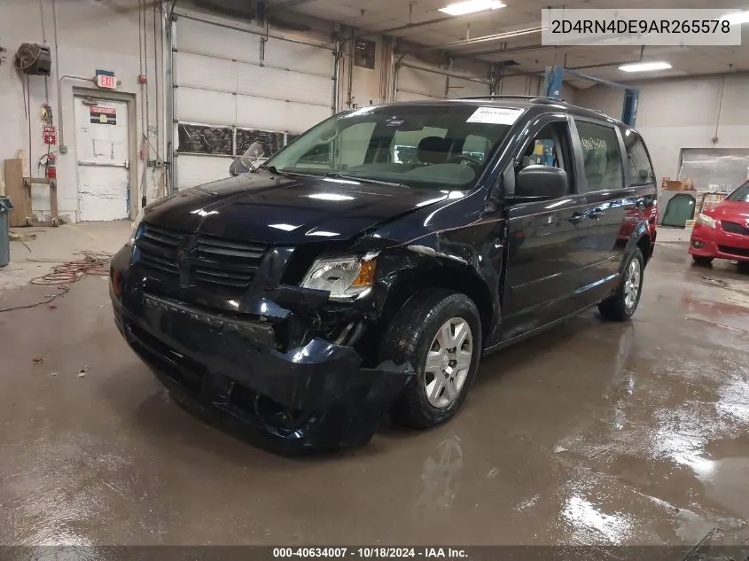 2010 Dodge Grand Caravan Se VIN: 2D4RN4DE9AR265578 Lot: 40634007