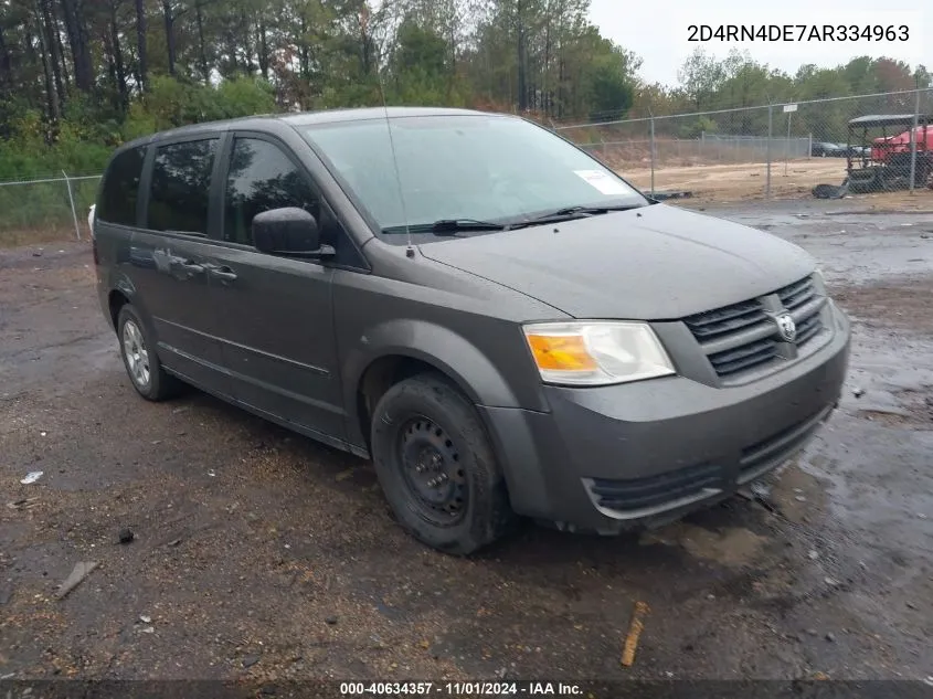 2010 Dodge Grand Caravan Se VIN: 2D4RN4DE7AR334963 Lot: 40634357