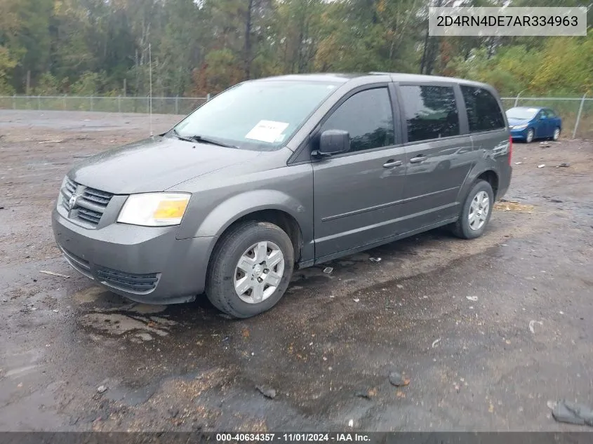 2010 Dodge Grand Caravan Se VIN: 2D4RN4DE7AR334963 Lot: 40634357