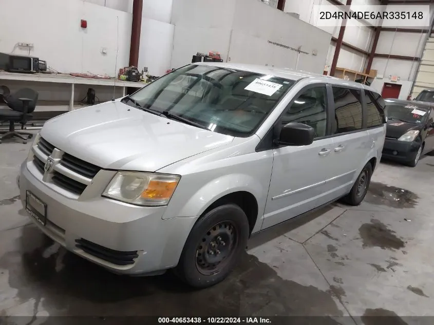 2010 Dodge Grand Caravan Se VIN: 2D4RN4DE6AR335148 Lot: 40653438